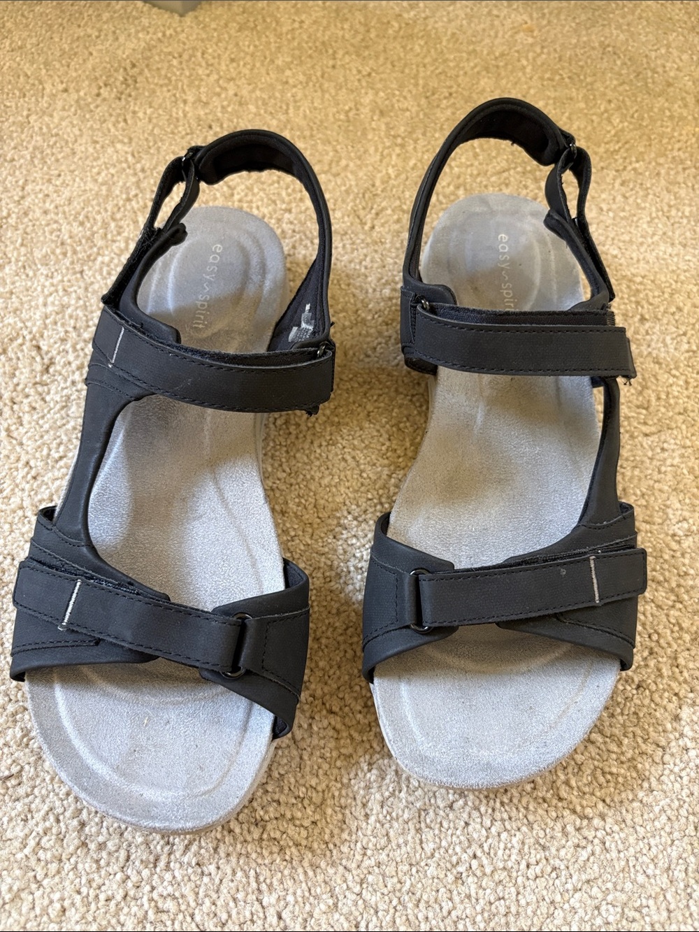 Easy Spirit Black Adjustable Comfort Sandals